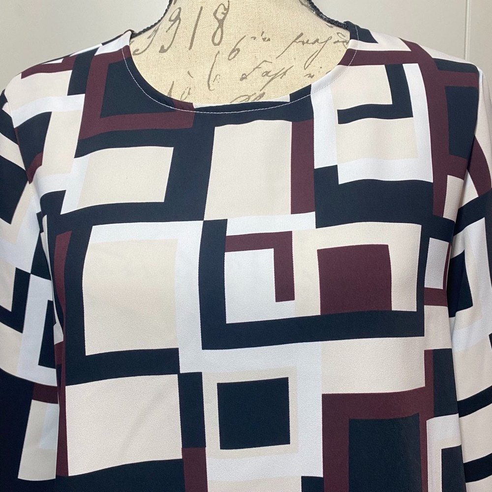 Alfani Petite Polyester Colorblock High-low Blouse/Top Plus Size 16 Multicolor - Picture 3 of 7